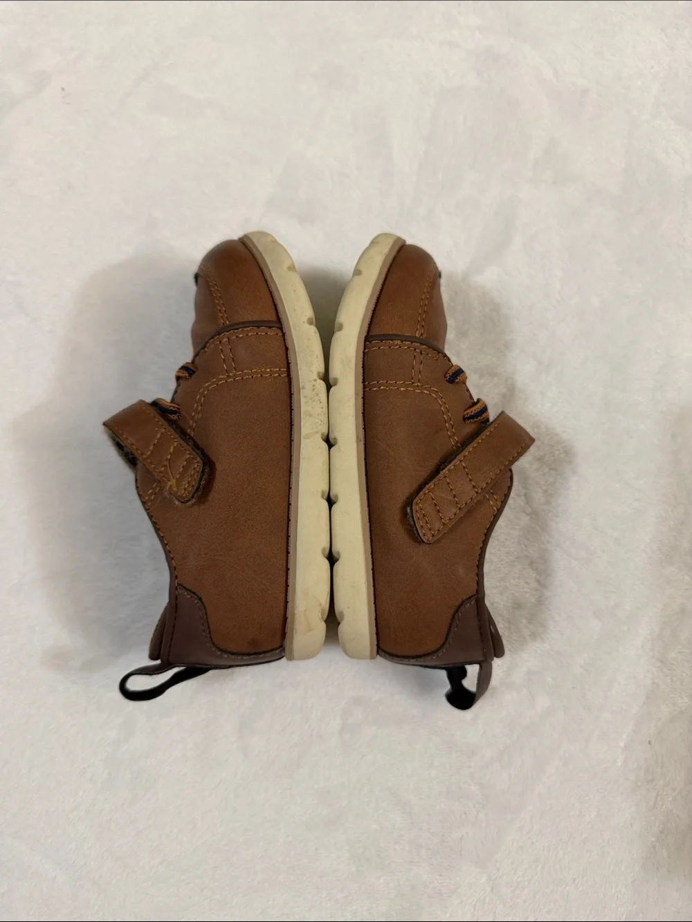 Stride Rite boys Ethan Brown Casual Hook-and-Loop Velcro Leather shoes size 7